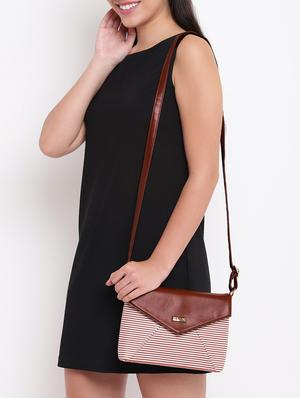 brown leatherette (pu) regular sling bag - 16480997 - Standard Image - 6