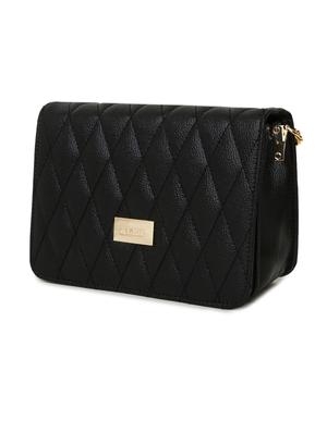 black leatherette (pu) regular sling bag - 16481000 - Standard Image - 5
