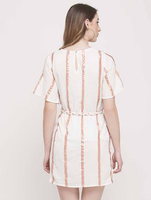 tie knot striped a-line dress - 16482560 - Standard Image - 3