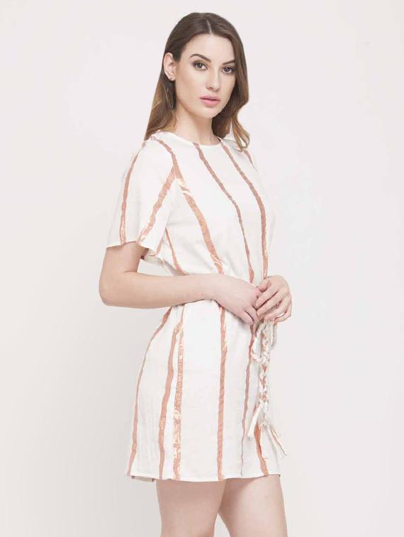 tie knot striped a-line dress - 16482560 - Zoom Image - 2
