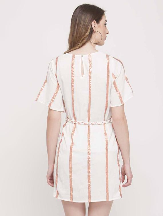 tie knot striped a-line dress - 16482560 - Zoom Image - 3