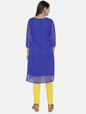embroidered straight kurta - 16482678 - Standard Image - 3