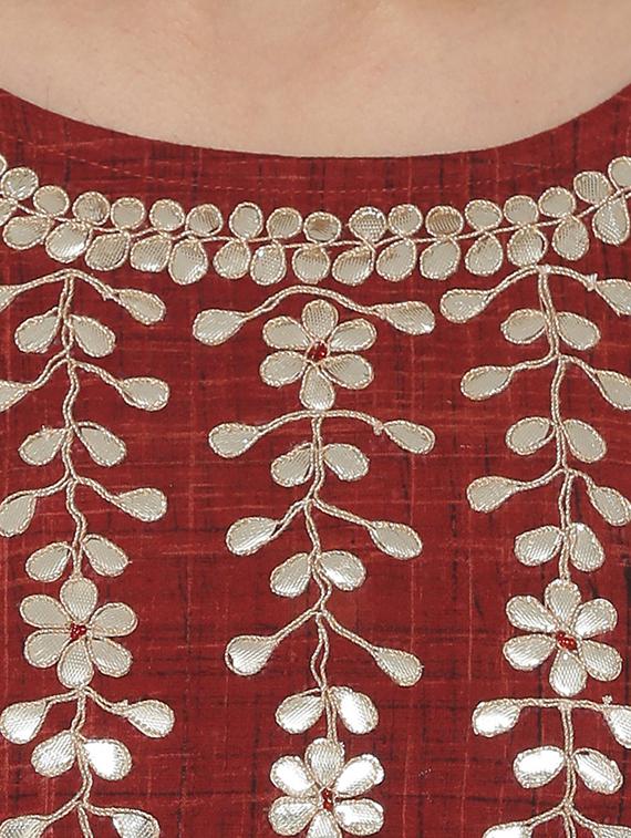 gota work a-line kurta - 16482696 - Zoom Image - 4