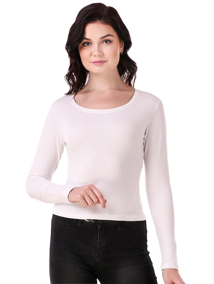 scoop neck solid tee - 16482708 - Zoom Image - 1