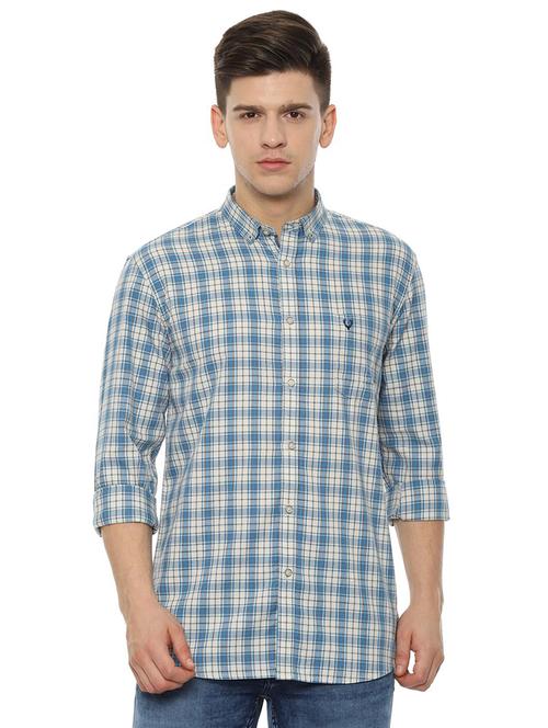 blue checkered casual shirt - 16482821 - Standard Image - 1
