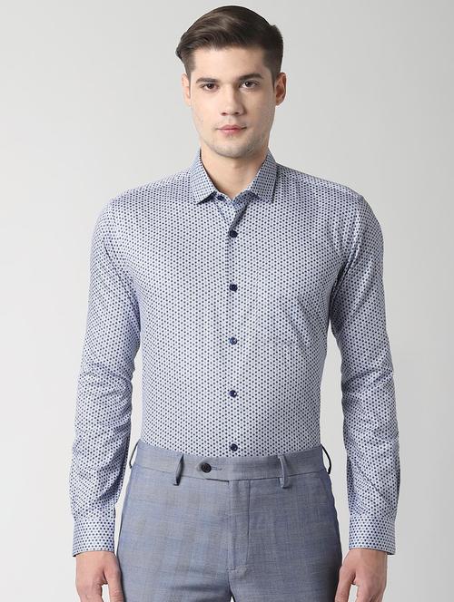 blue cotton formal shirt - 16482944 - Standard Image - 1