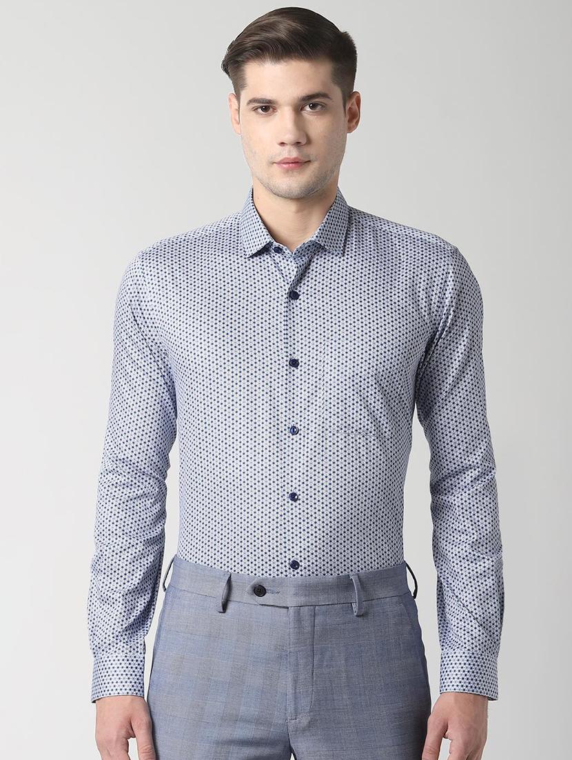 blue cotton formal shirt - 16482944 - Zoom Image - 1