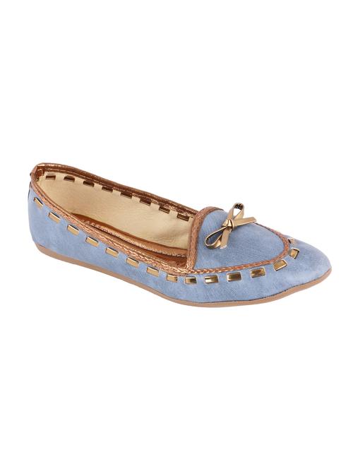 blue slip on ballerinas - 16483072 - Standard Image - 1