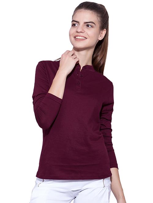 mandarin neck long sleeved top - 16483133 - Standard Image - 1
