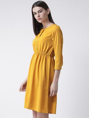 button detail blouson a-line dress - 16483238 - Standard Image - 2