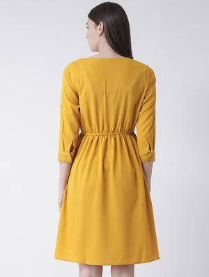 button detail blouson a-line dress - 16483238 - Standard Image - 3