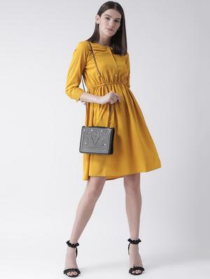 button detail blouson a-line dress - 16483238 - Standard Image - 4