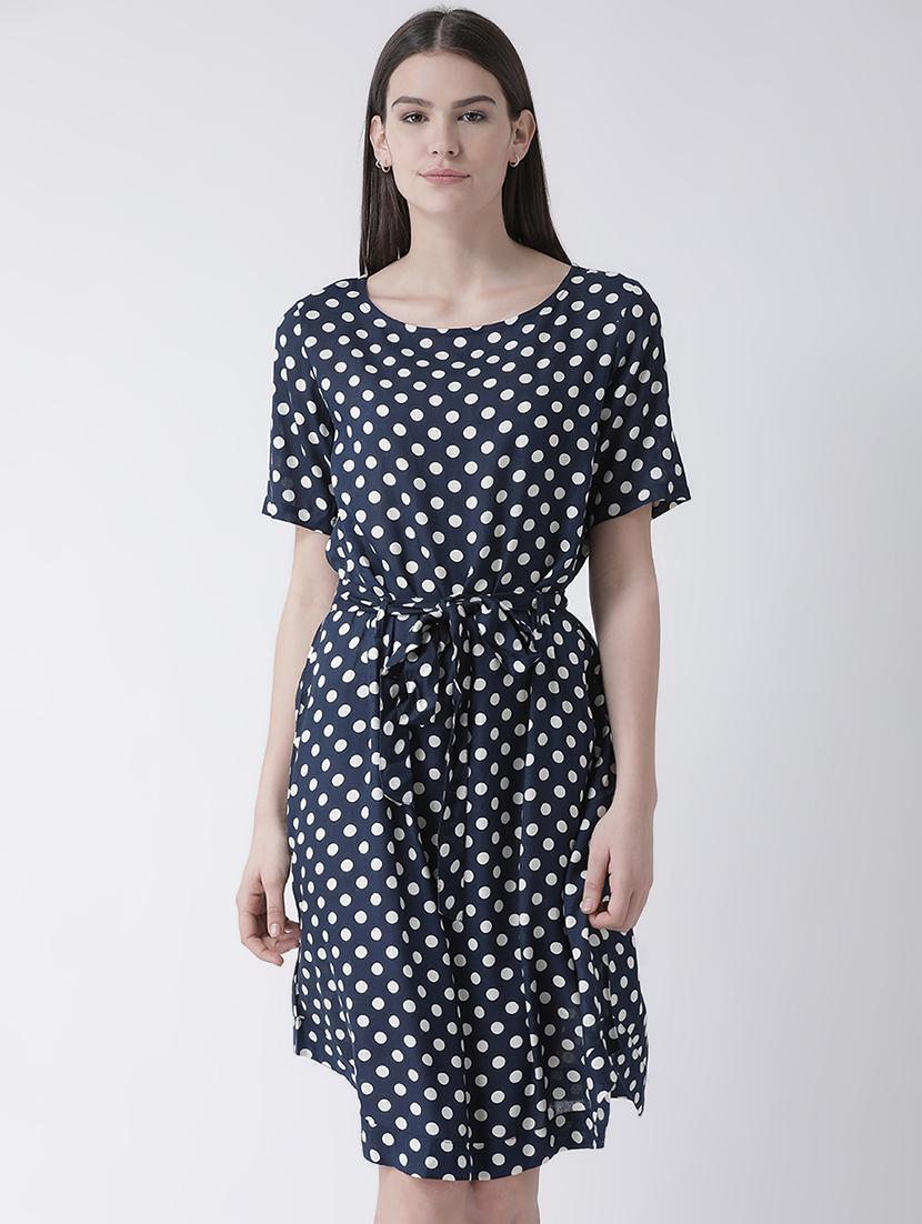 tie front polka dot a-line dress - 16483246 - Zoom Image - 1