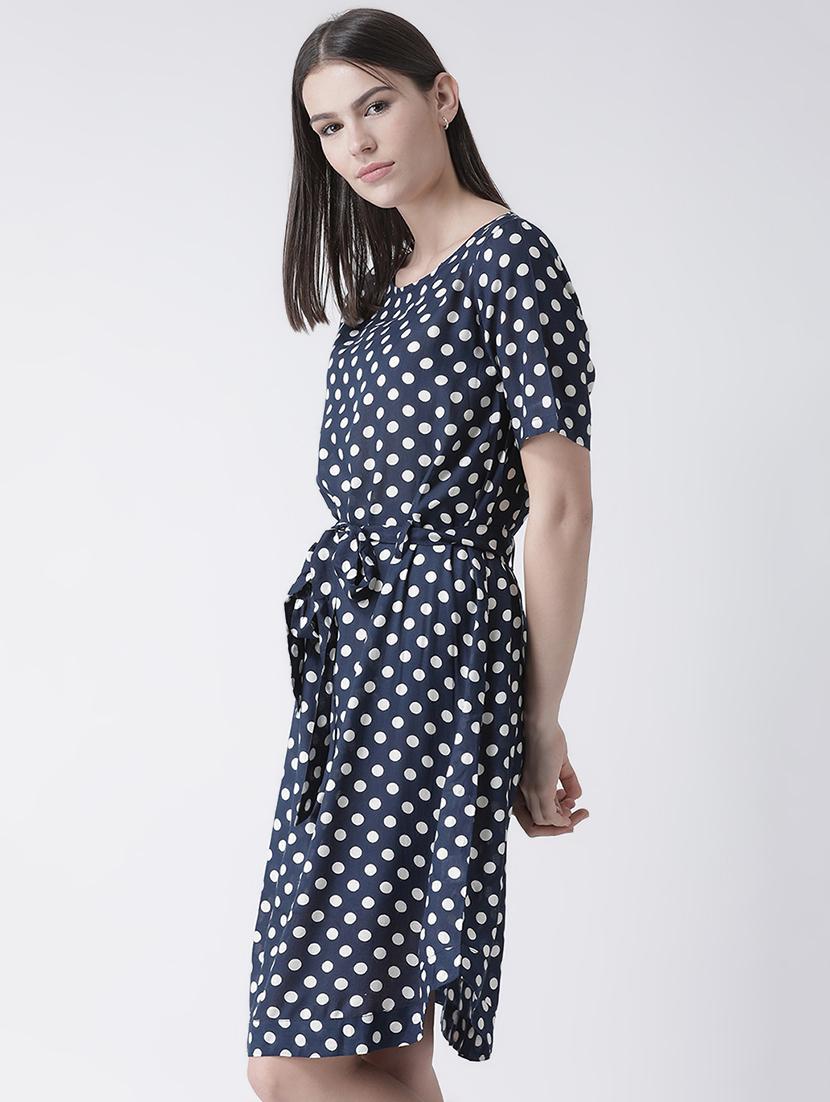 tie front polka dot a-line dress - 16483246 - Zoom Image - 2