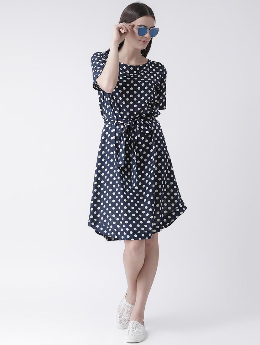 tie front polka dot a-line dress - 16483246 - Zoom Image - 4