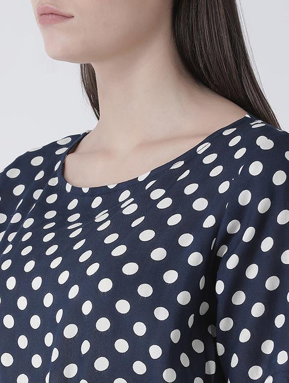 tie front polka dot a-line dress - 16483246 - Zoom Image - 5