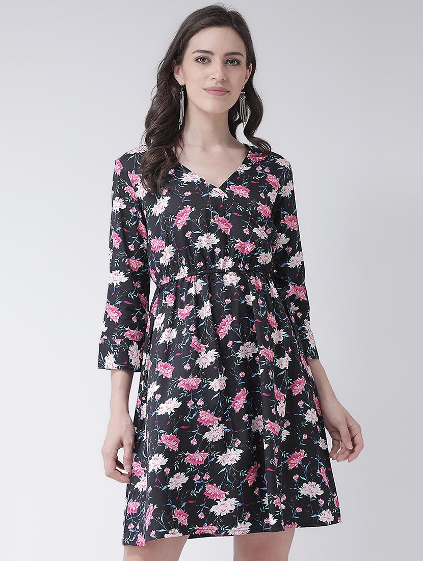 tie knot detail floral blouson dress - 16483249 - Zoom Image - 1