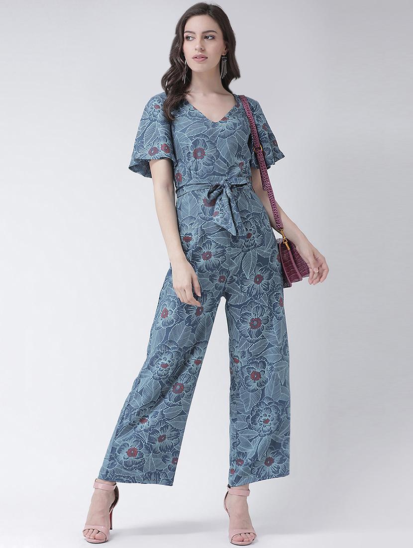 tie knot floral full leg jumpsuit - 16483261 - Zoom Image - 4