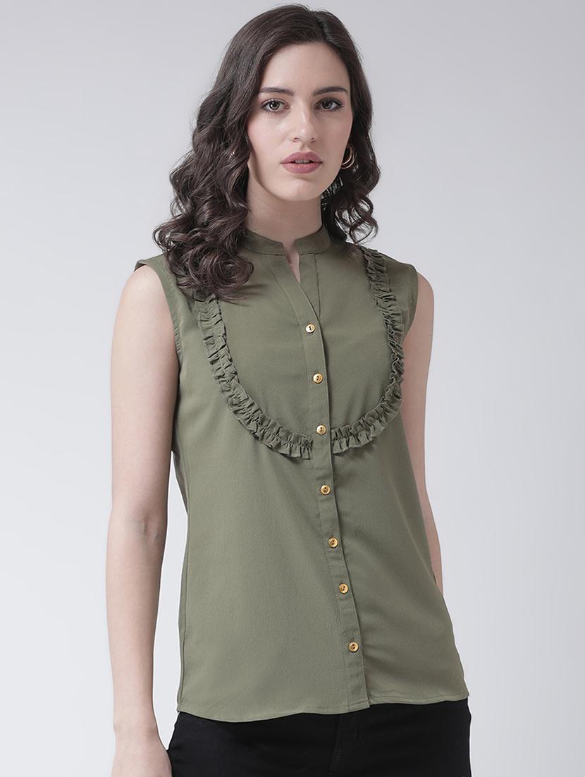 frill detail solid shirt - 16483264 - Zoom Image - 1