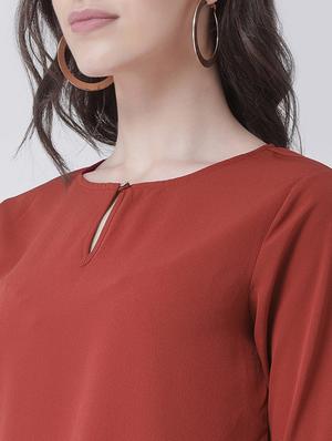 key hole neck bell sleeved top - 16483267 - Standard Image - 5