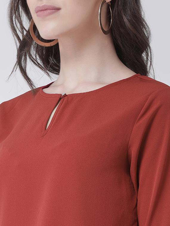 key hole neck bell sleeved top - 16483267 - Zoom Image - 5