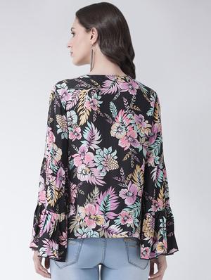 bell sleeved floral top - 16483269 - Standard Image - 3