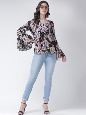bell sleeved floral top - 16483269 - Standard Image - 4