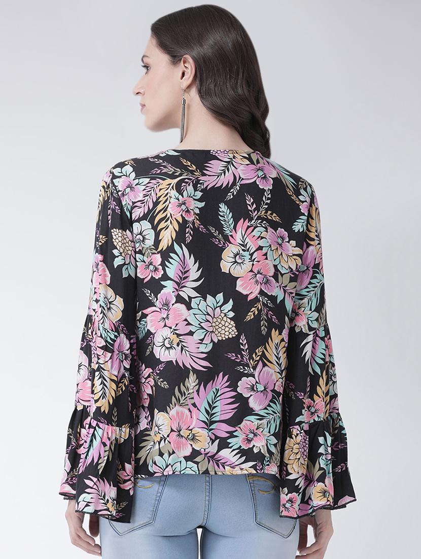 bell sleeved floral top - 16483269 - Zoom Image - 3