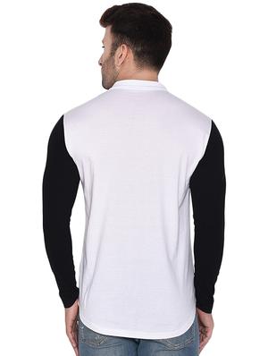 white color block casual shirt - 16483448 - Standard Image - 3