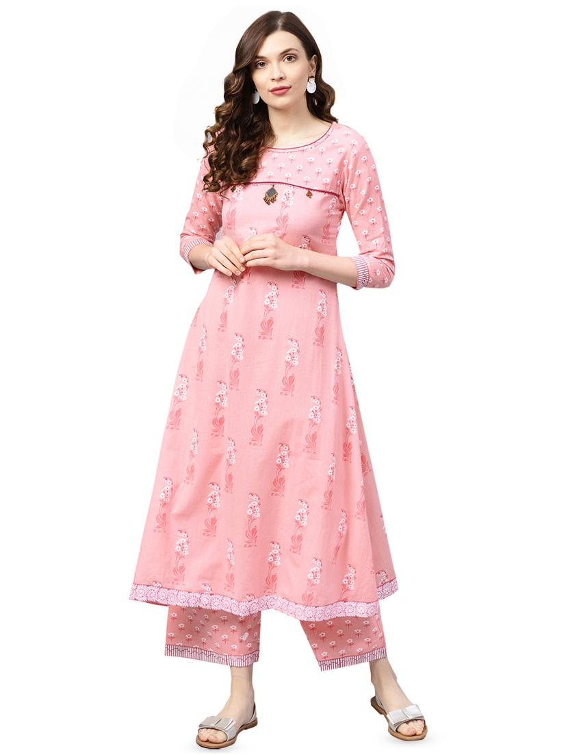 block print kurta palazzo set - 16483495 - Zoom Image - 1