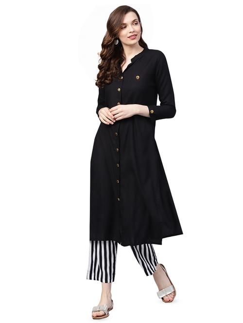 solid kurta palazzo set - 16483503 - Standard Image - 1