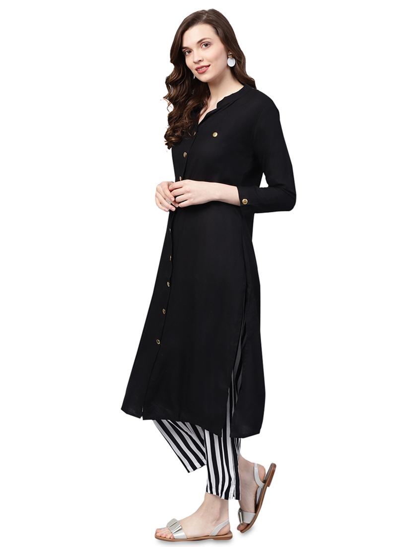 solid kurta palazzo set - 16483503 - Zoom Image - 2