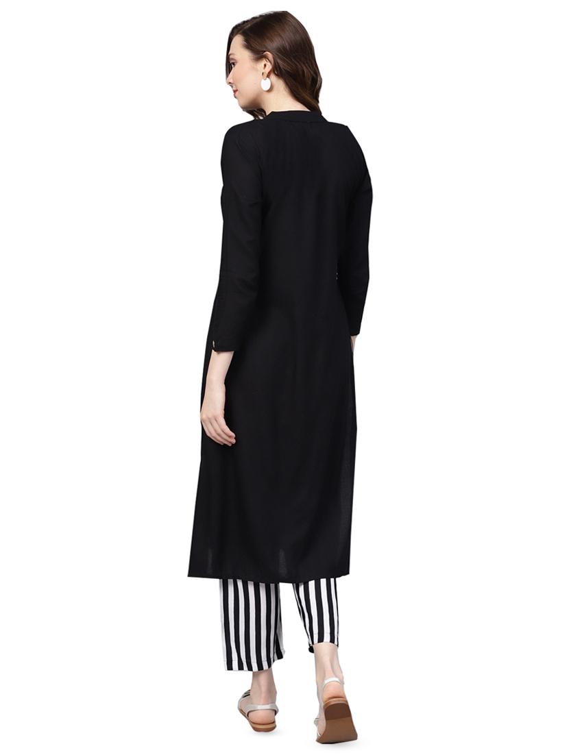 solid kurta palazzo set - 16483503 - Zoom Image - 3