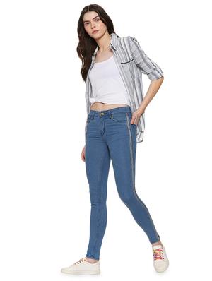 mid rise side tapping jeans - 16483541 - Standard Image - 3