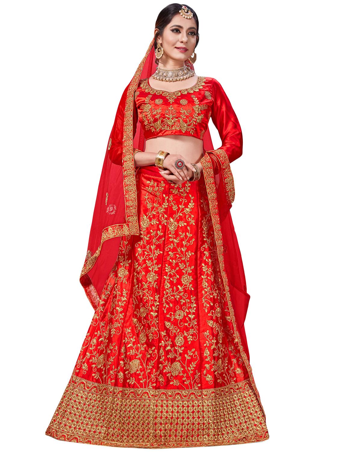 embroidered flared lehenga - 16484118 - Zoom Image - 1