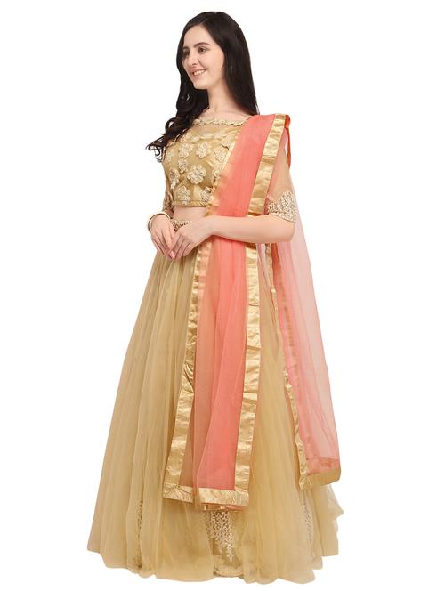 Embroidered flared lehenga - 16484142 - Standard Image - 1