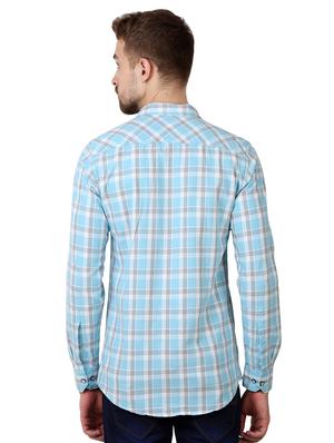 light blue checkered casual shirt - 16484194 - Standard Image - 3