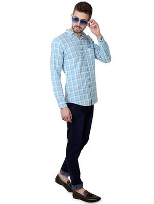 light blue checkered casual shirt - 16484194 - Standard Image - 4