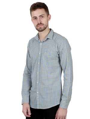 yellow checkered casual shirt - 16484198 - Standard Image - 2