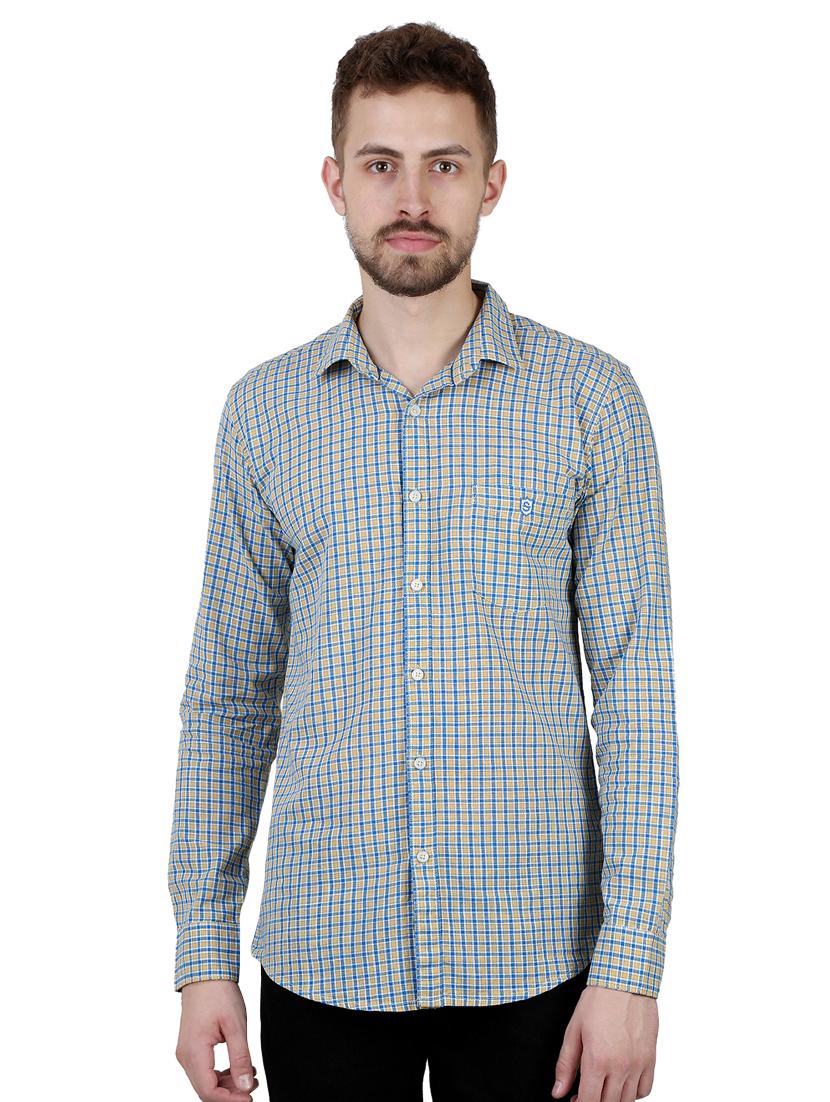 yellow checkered casual shirt - 16484198 - Zoom Image - 1