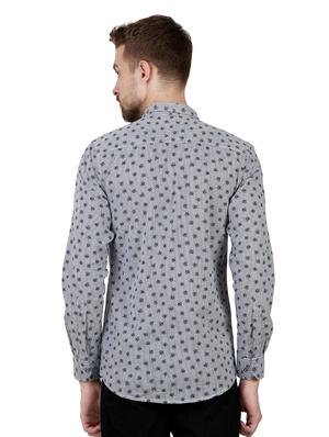 grey printed casual shirt - 16484199 - Standard Image - 3