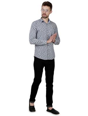 grey printed casual shirt - 16484199 - Standard Image - 4