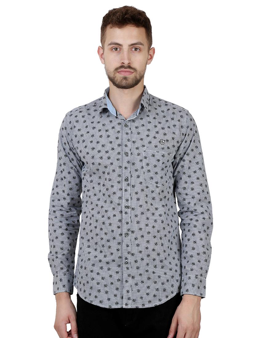 grey printed casual shirt - 16484199 - Zoom Image - 1
