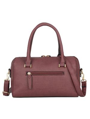 maroon leatherette (pu) regular handbag - 16484457 - Standard Image - 2