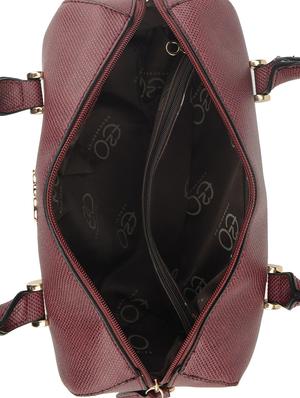 maroon leatherette (pu) regular handbag - 16484457 - Standard Image - 3