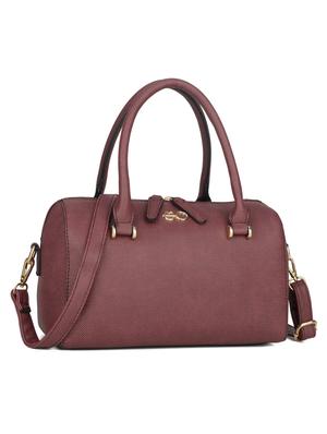 maroon leatherette (pu) regular handbag - 16484457 - Standard Image - 4