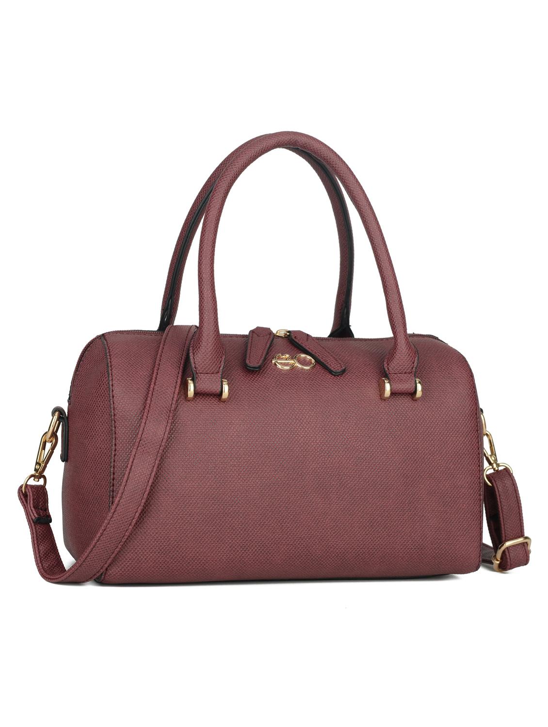 maroon leatherette (pu) regular handbag - 16484457 - Zoom Image - 4