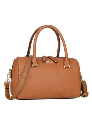 brown leatherette (pu) regular handbag - 16484459 - Standard Image - 4
