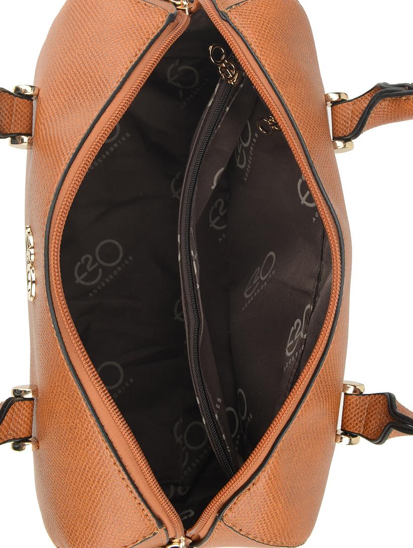 brown leatherette (pu) regular handbag - 16484459 - Zoom Image - 3