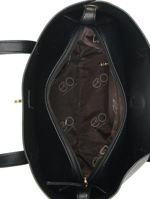 black leatherette (pu) regular handbag - 16484460 - Standard Image - 3
